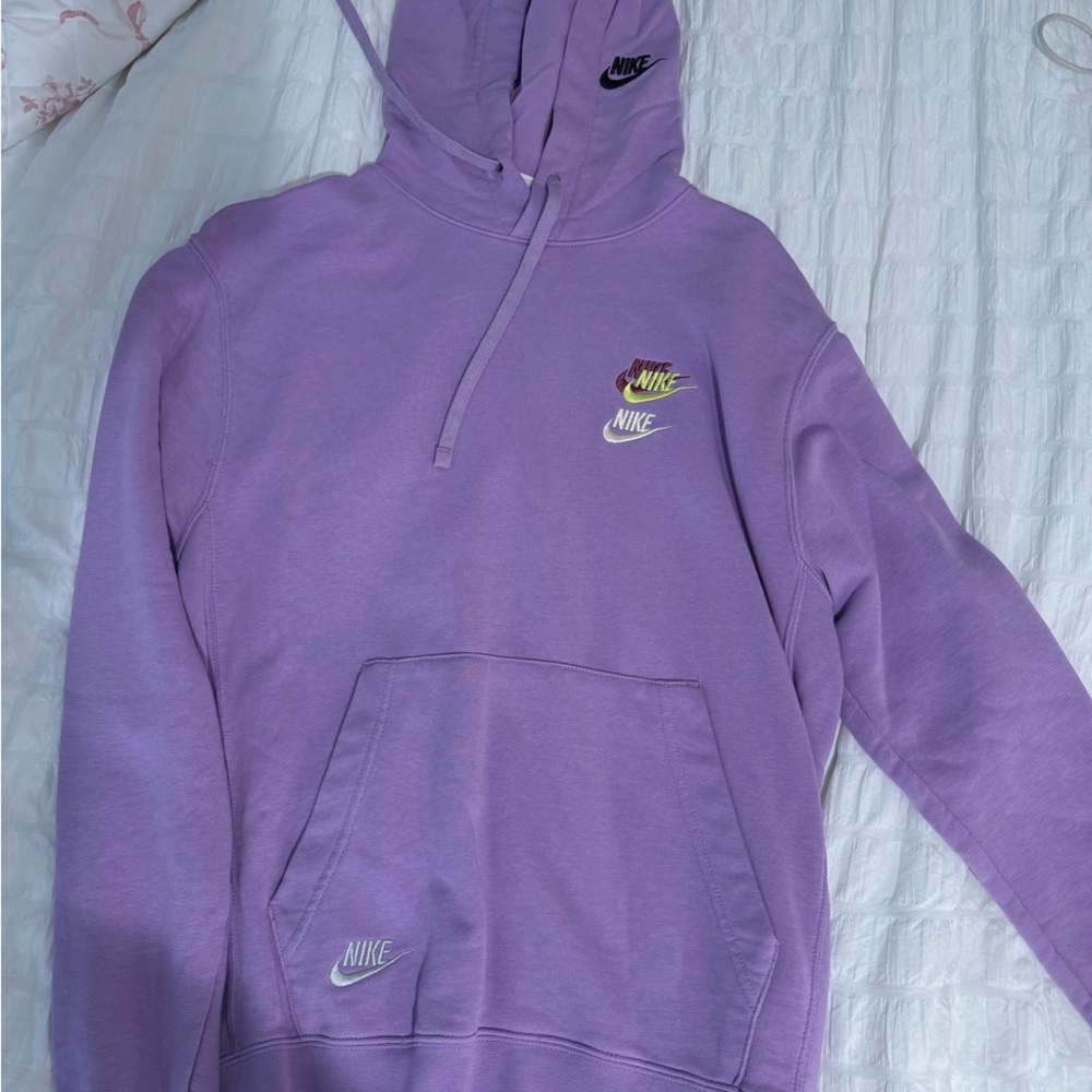 Nike Lavender Hoodie with Logos Small
